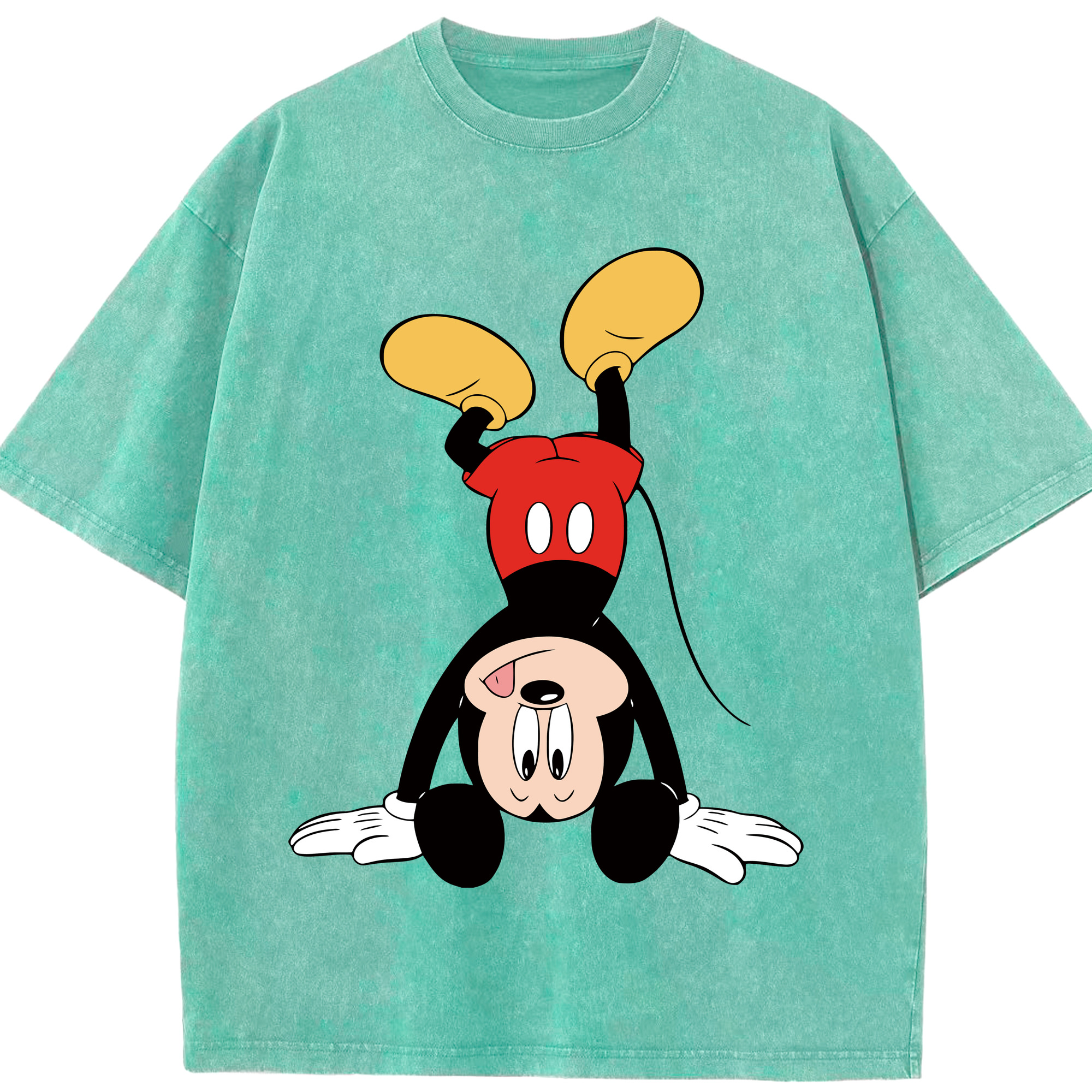 （画像用） ミッキーマウス Mickey Mouse 綿100% ヴィンテージ風 半袖Tシャツ（フロントプリント）